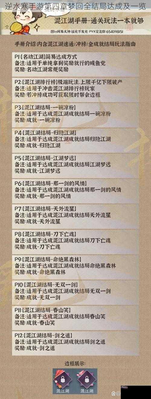 逆水寒手游第四章梦回全结局达成及一览