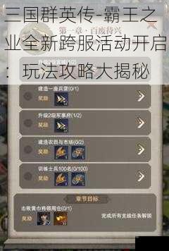 三国群英传-霸王之业全新跨服活动开启：玩法攻略大揭秘