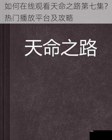 如何在线观看天命之路第七集？热门播放平台及攻略