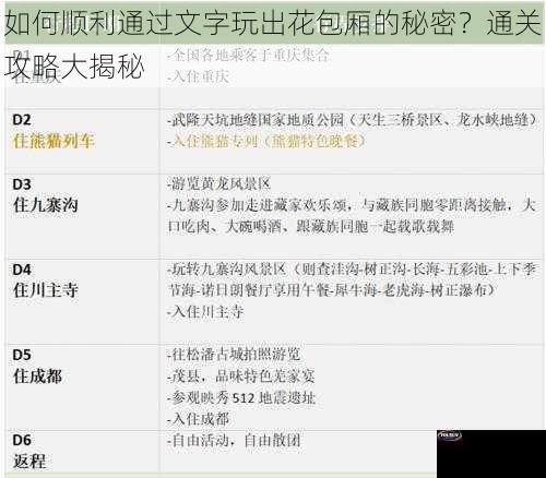 如何顺利通过文字玩出花包厢的秘密？通关攻略大揭秘