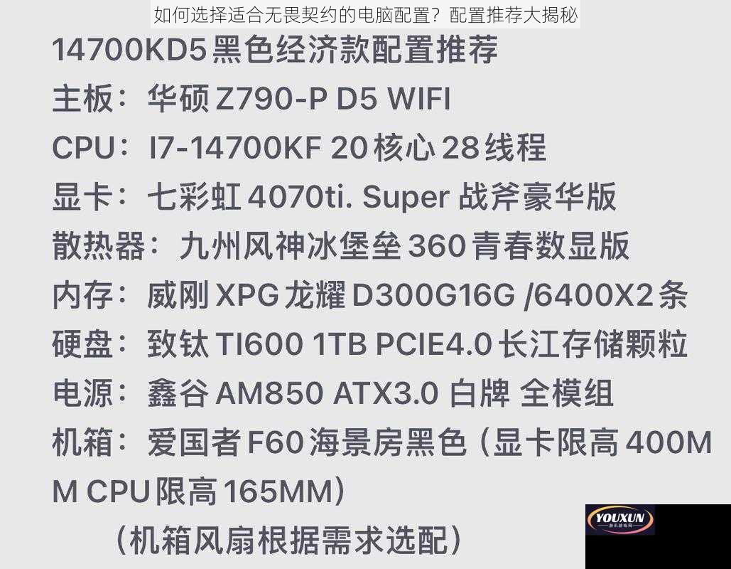 如何选择适合无畏契约的电脑配置？配置推荐大揭秘