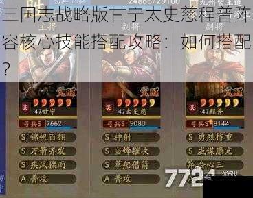 三国志战略版甘宁太史慈程普阵容核心技能搭配攻略：如何搭配？