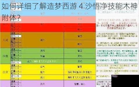 如何详细了解造梦西游 4 沙悟净技能木神附体？