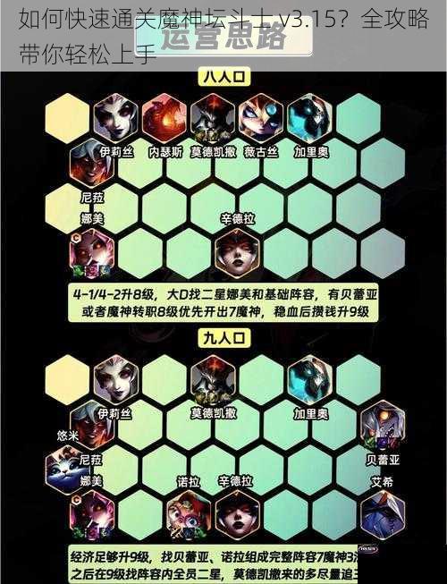 如何快速通关魔神坛斗士 v3.15？全攻略带你轻松上手