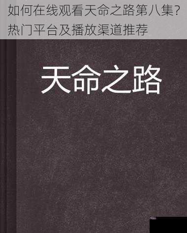 如何在线观看天命之路第八集？热门平台及播放渠道推荐