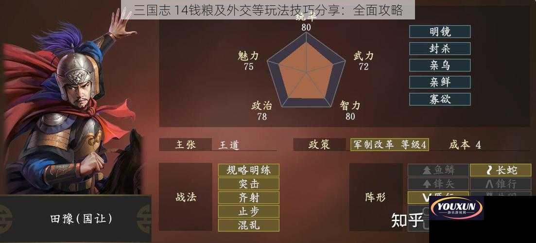 三国志 14钱粮及外交等玩法技巧分享：全面攻略