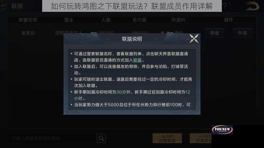 如何玩转鸿图之下联盟玩法？联盟成员作用详解