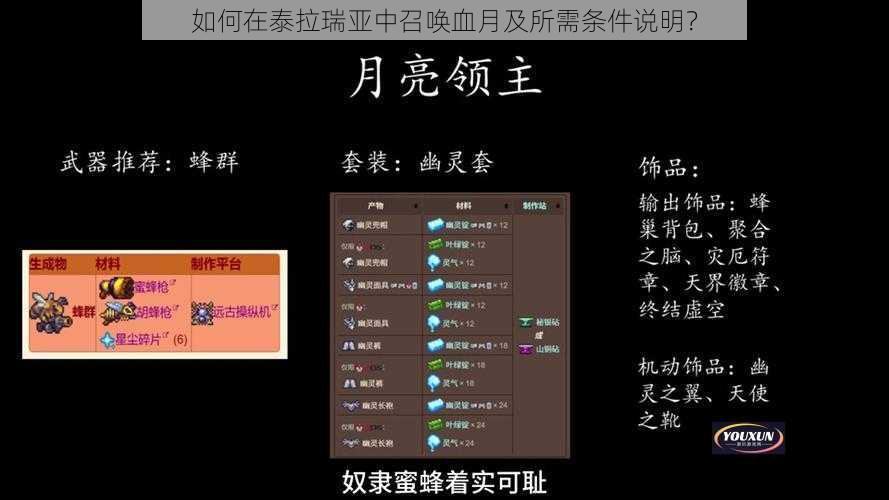 如何在泰拉瑞亚中召唤血月及所需条件说明？