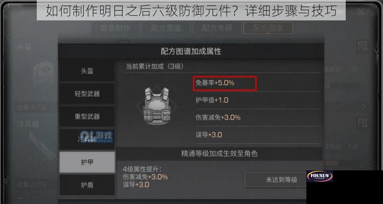 如何制作明日之后六级防御元件？详细步骤与技巧
