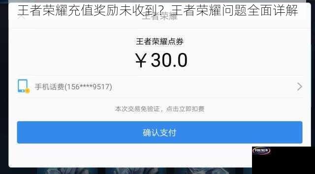 王者荣耀充值奖励未收到？王者荣耀问题全面详解