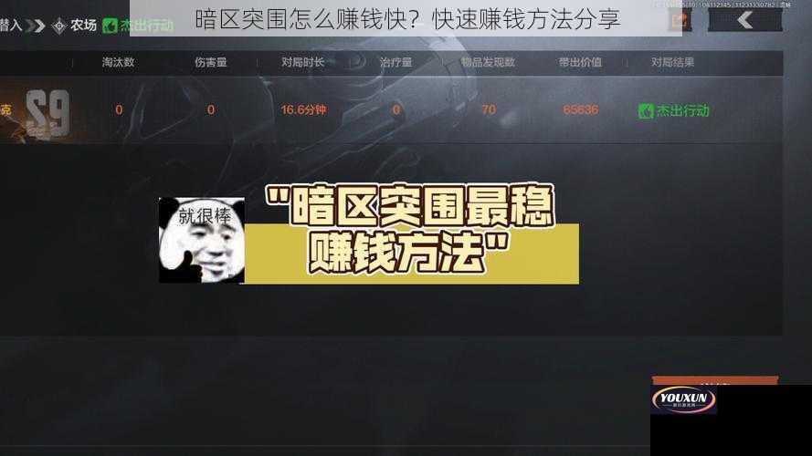 暗区突围怎么赚钱快？快速赚钱方法分享