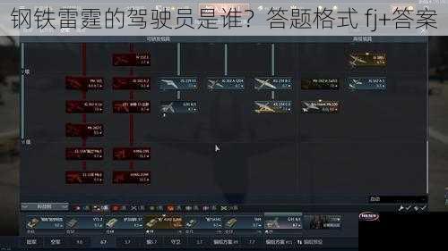 钢铁雷霆的驾驶员是谁？答题格式 fj+答案