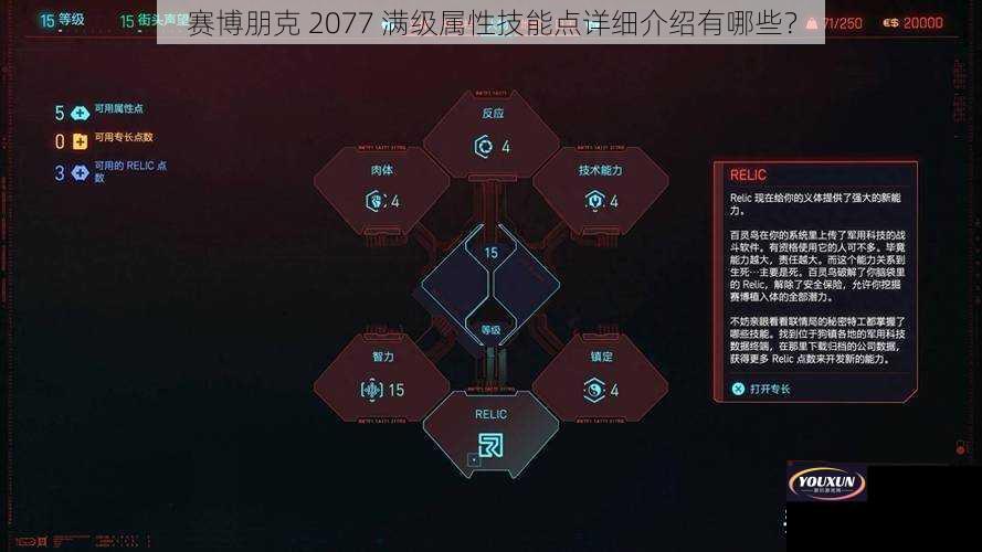 赛博朋克 2077 满级属性技能点详细介绍有哪些？