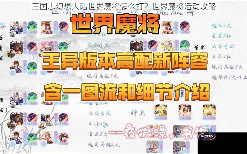 三国志幻想大陆世界魔将怎么打？世界魔将活动攻略