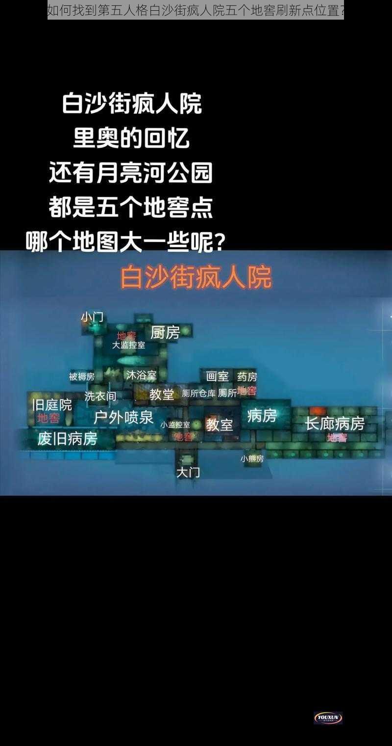 如何找到第五人格白沙街疯人院五个地窖刷新点位置？