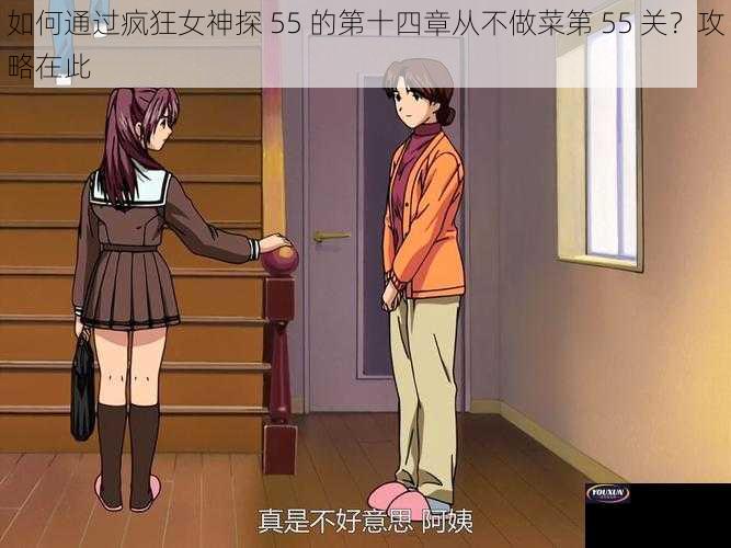 如何通过疯狂女神探 55 的第十四章从不做菜第 55 关？攻略在此