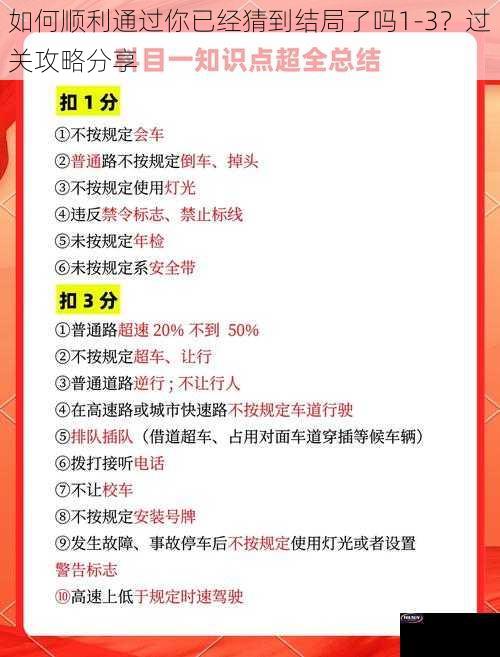 如何顺利通过你已经猜到结局了吗1-3？过关攻略分享