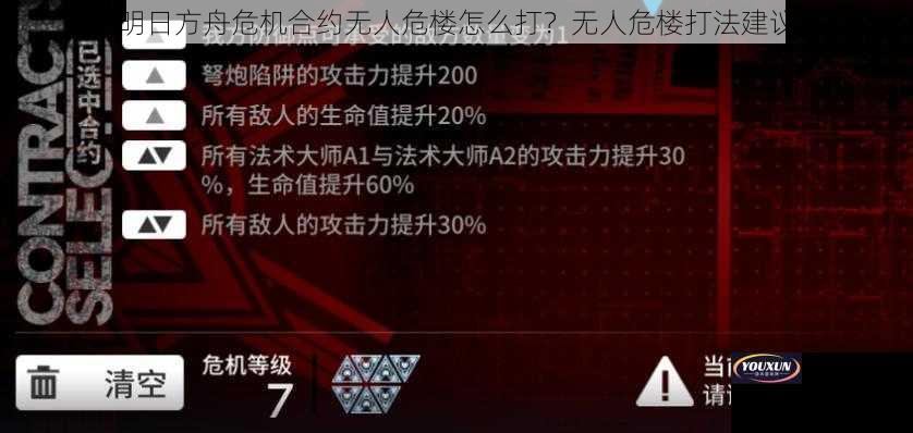 明日方舟危机合约无人危楼怎么打？无人危楼打法建议