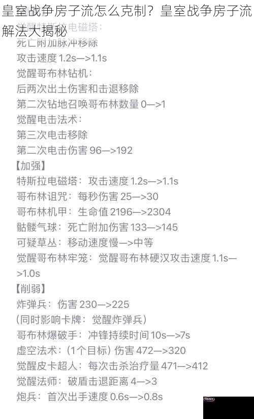 皇室战争房子流怎么克制？皇室战争房子流解法大揭秘