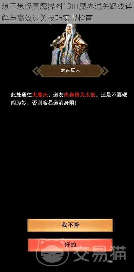 想不想修真魔界图13血魔界通关路线详解与高效过关技巧实战指南